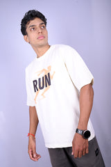 UNSTOPPABLE : Beige Oversized T-Shirt